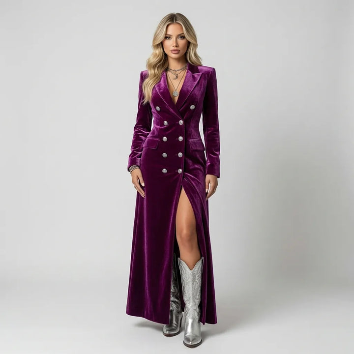 Vera | Vestido Blazer de Terciopelo Maxi