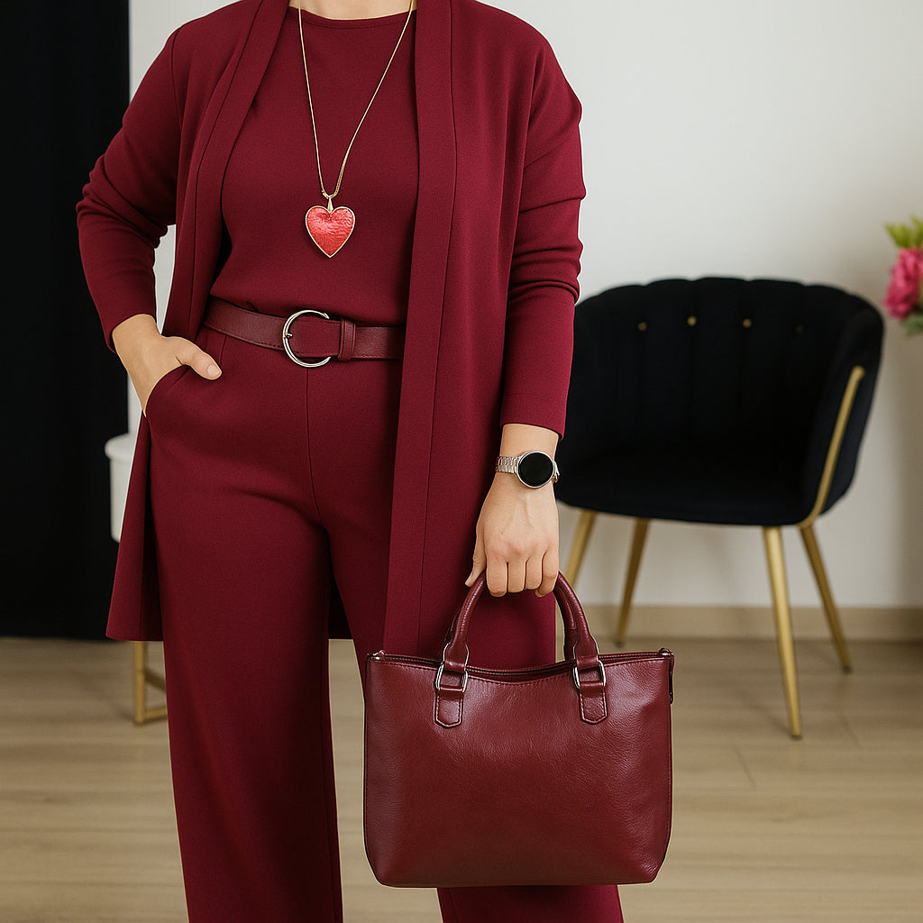 Conjunto 3 piezas- Top, Pantalón y Cárdigan