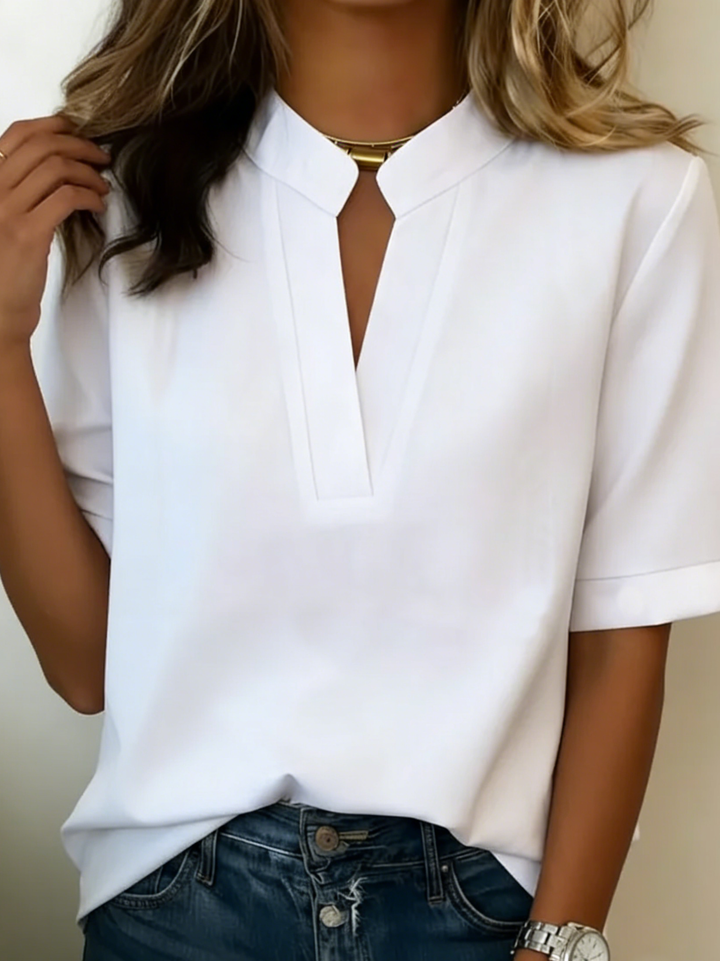 Léonie – Blusa elegante de cuello estructurado