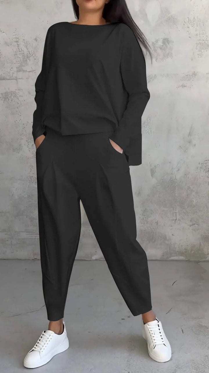 Aurora - Conjunto elegante y casual para mujer con blusa y pantalones cómodos
