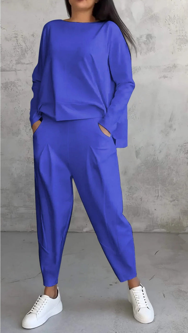 Aurora - Conjunto elegante y casual para mujer con blusa y pantalones cómodos