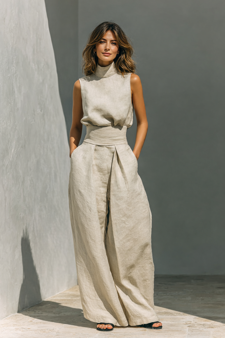 Alba – Conjunto minimalista de algodón y lino