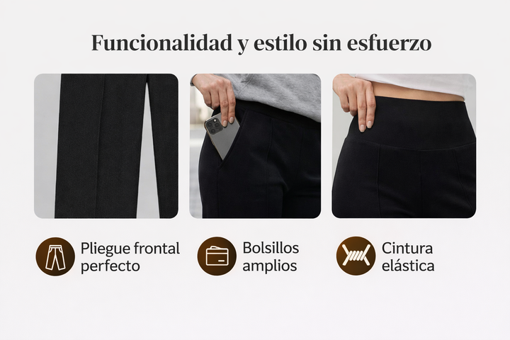 Pantalones casuales de mujer de cintura alta y pierna ancha