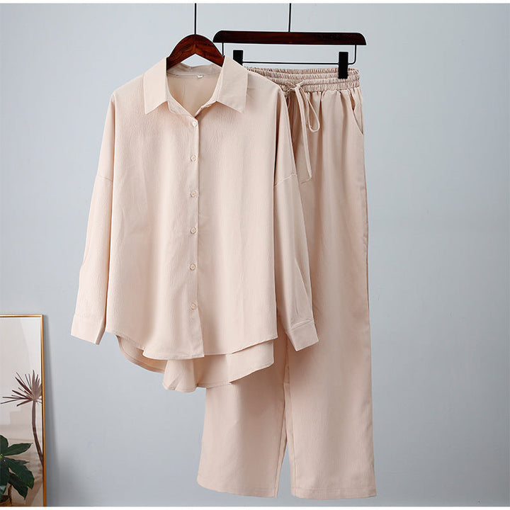 Camila - Conjunto elegante con camisa fluida y pantalón ancho