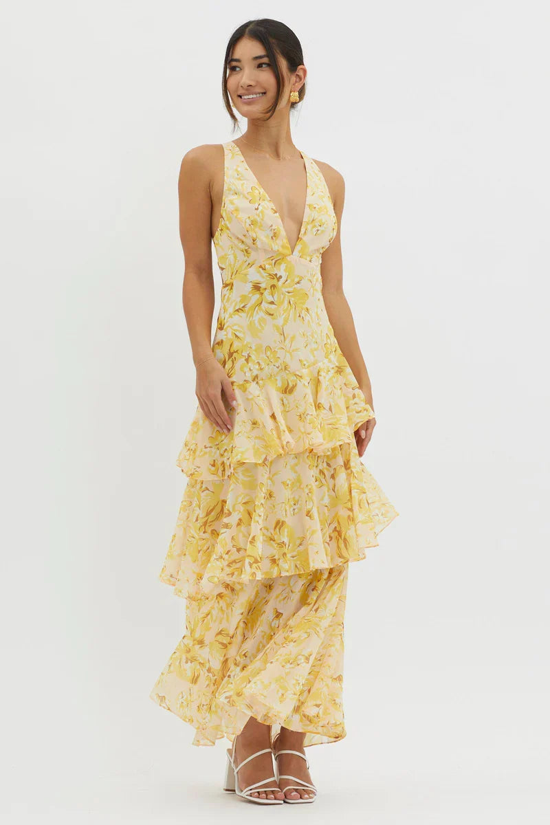 LISA | VESTIDO MIDI FLORAL ELEGANTE