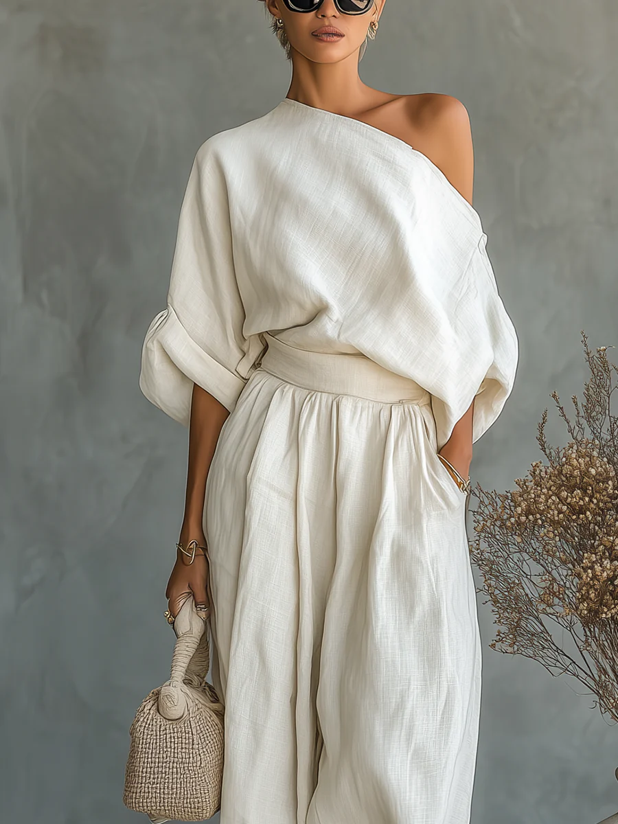 Eleonora | Conjunto elegante de dos piezas con diseño asimétrico