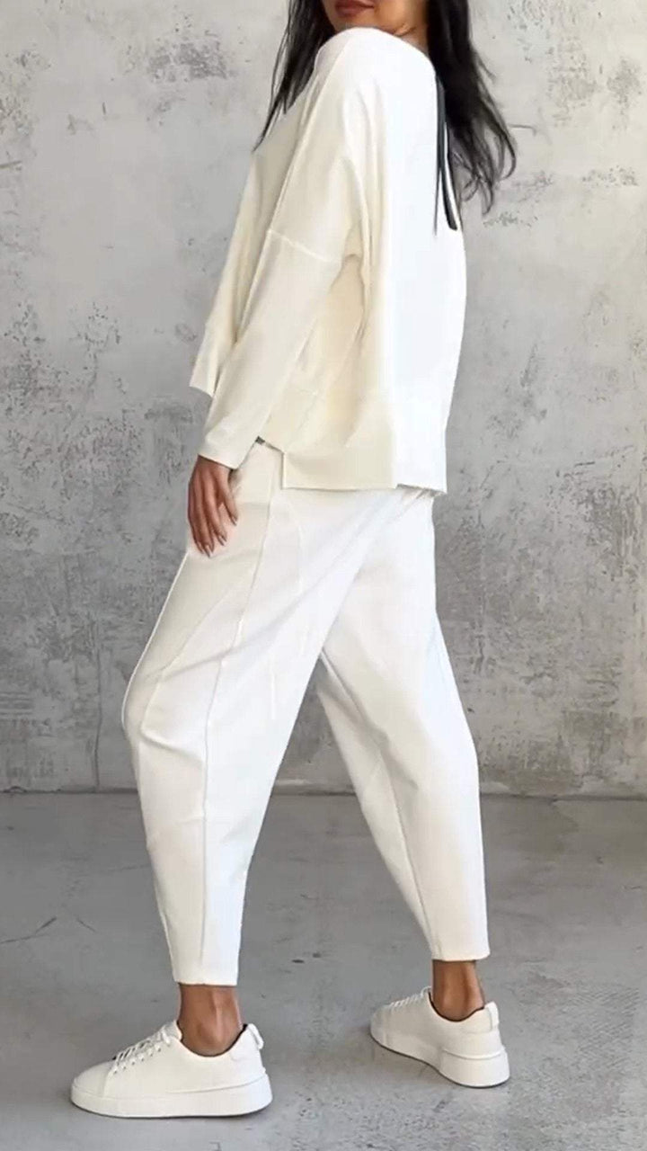Aurora - Conjunto elegante y casual para mujer con blusa y pantalones cómodos