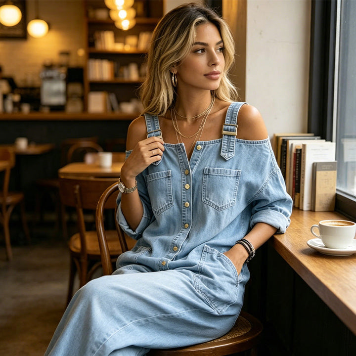 🥳VENTA EXCEPCIONAL 2026🥳💞¡Más de 50,000 unidades vendidas👗👗! ¡50 % de descuento!Mono holgado de pierna ancha con bolsillos