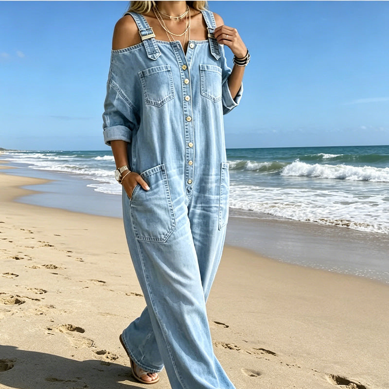 🥳VENTA EXCEPCIONAL 2026🥳💞¡Más de 50,000 unidades vendidas👗👗! ¡50 % de descuento!Mono holgado de pierna ancha con bolsillos